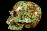 Realistic, Polished Autumn Jasper Skull #116692-1